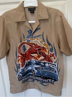 Y2K XXX Ferugini Youth XL (12) Button Up – Car Import Madness Graphic